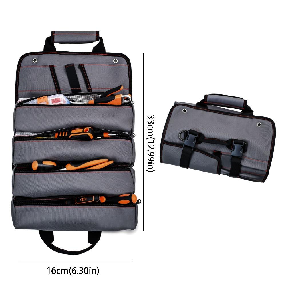 Multi-function Reel Bag Wear-resistant Roll Up Tool Bag Tool Organizer  Tool Storage серый