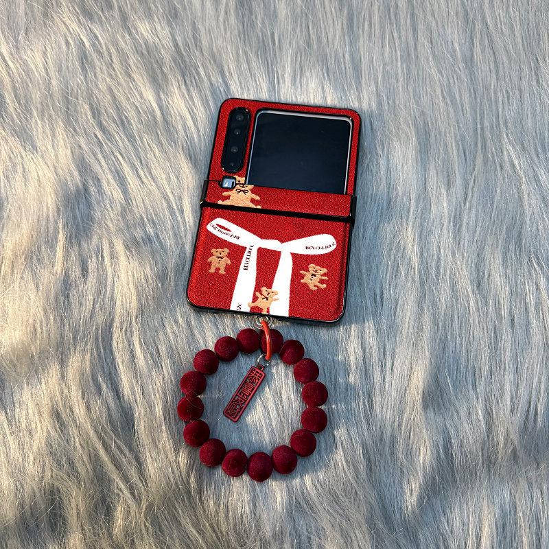 Moon Pit Bow Bear Girl Rope Suitable for Huawei Pocket/s Folding Screen PuraX Mobile Phone Case Xiaomi Mixflip Samsung Zflip//female Glory 