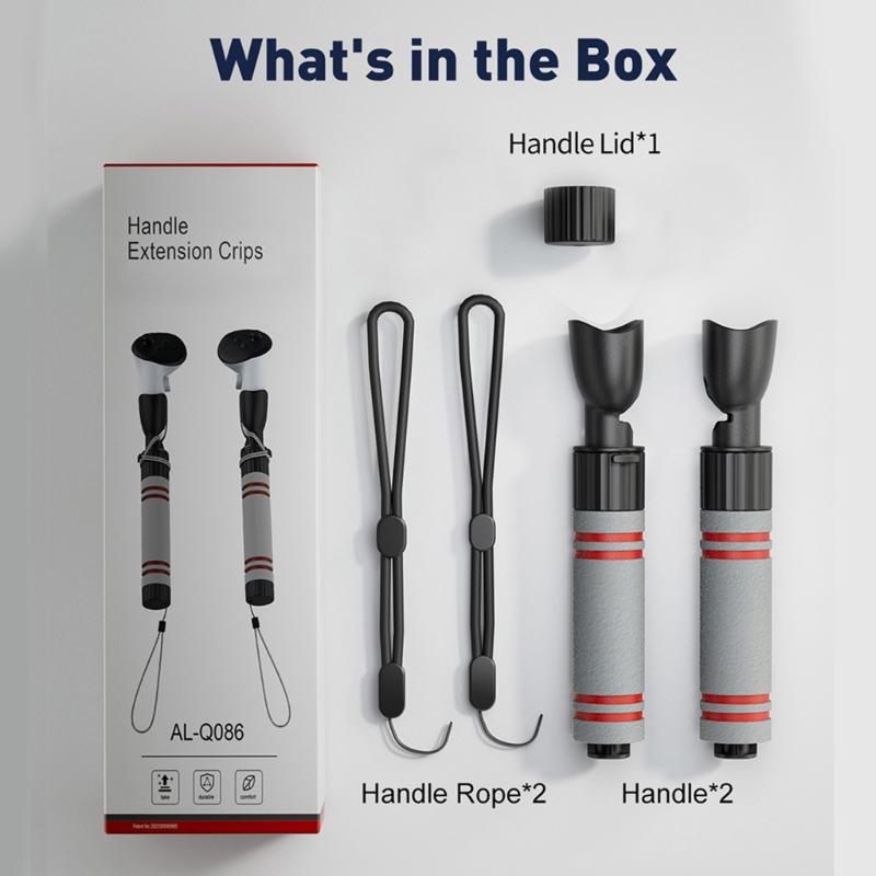 VR Sabers Handle Accessories and Long Stick Handle Extension Grips for 3 VR Controllers