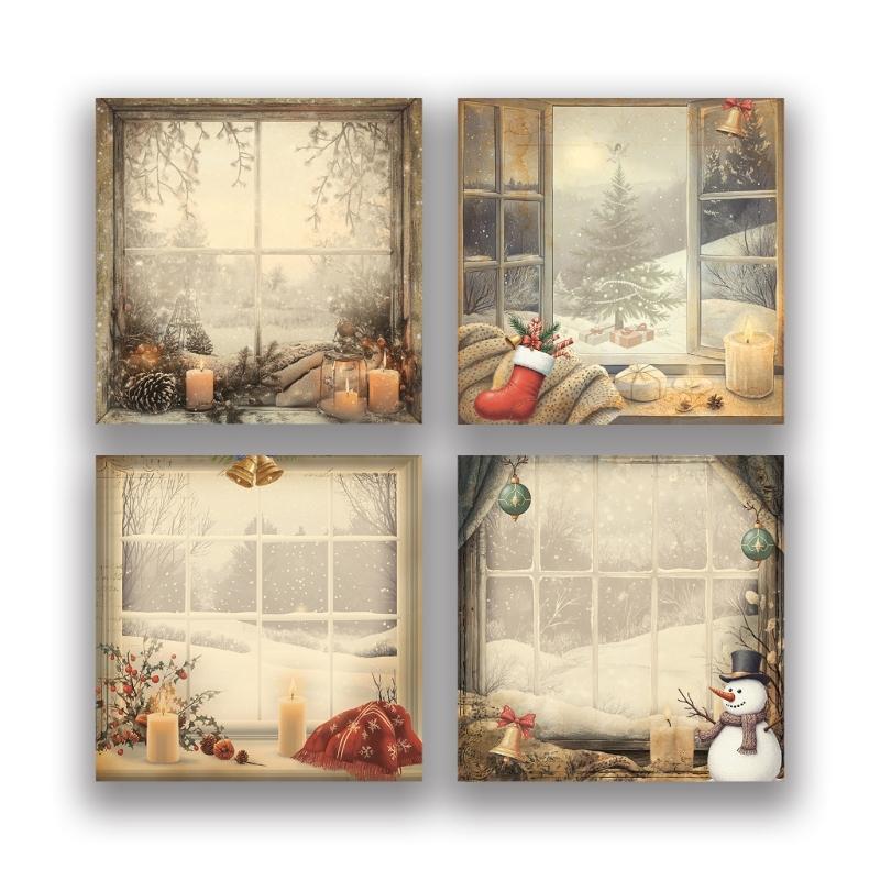 Christmas Pattern Theme Design Christmas Stick Note Selves Adhesive Write Pad Removable for Journaling Office School