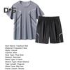 2Pcs/Set Men Tracksuit Set Round Neck Short Sleeve Tee Shirt Elastic Waist Shorts Set Quick-Drying Sportswear