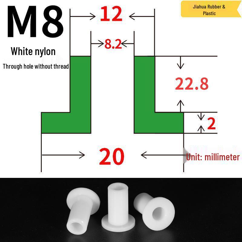 T-förmige Nylon-Dichtungsscheibe M3-M35 Gewinde Isolierabstandshalter