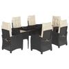 VidaXL Garden Dining Set with Cushions 7 Pcs, Table and Chairs with Adjustable Backrest, Outdoor Furniture, 3212728