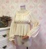 Lolita Off-Shoulder Western Dress: Ruffled Chiffon Soft Girl High-Waisted Long-Sleeve Shirt