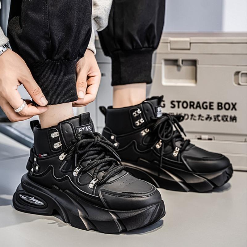 Men'S Shoes Luxury High-Top Casual Platform Sneakers For Men Fashion Thick-Soled White Sneakers Shoes For Men Zapatillas Hombre