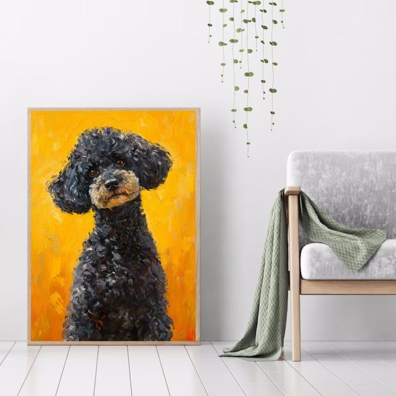 Cute White Cat Dogs Golden Retriever Bulldog Oil Painting Canvas Print Nordic Poster Wall Picture Kids Room Home Decor Cuadros
