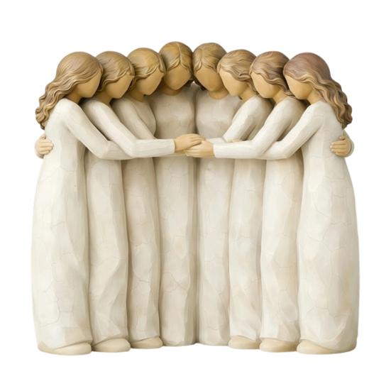 Sister Ornaments Four Women Friendship Figurine Decor, Sisterhood Statue Gift for Friends, Sisters Decorative Home and Moms, Faceless