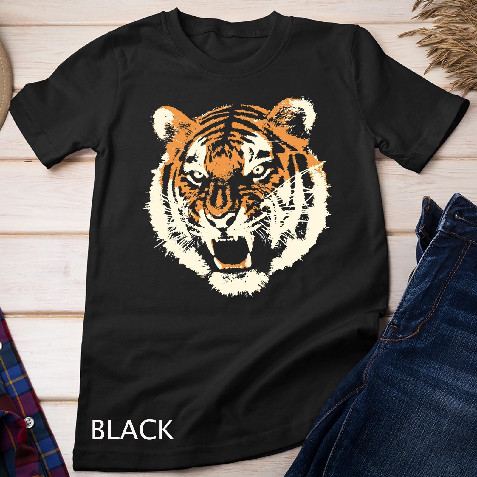 Wild tiger head apparel  Savage angry animal Unisex T-Shirt Mens Womens Tees Top S