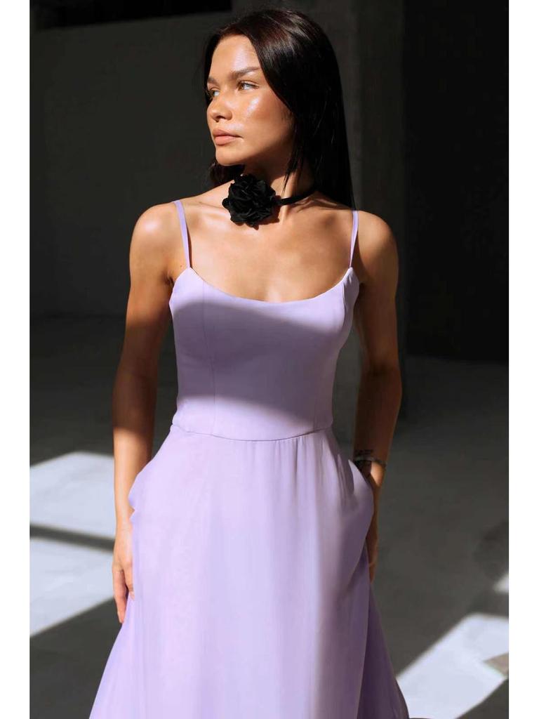 Women's Summer Pleated Suspender Dress - European & American Style Long Skirt
