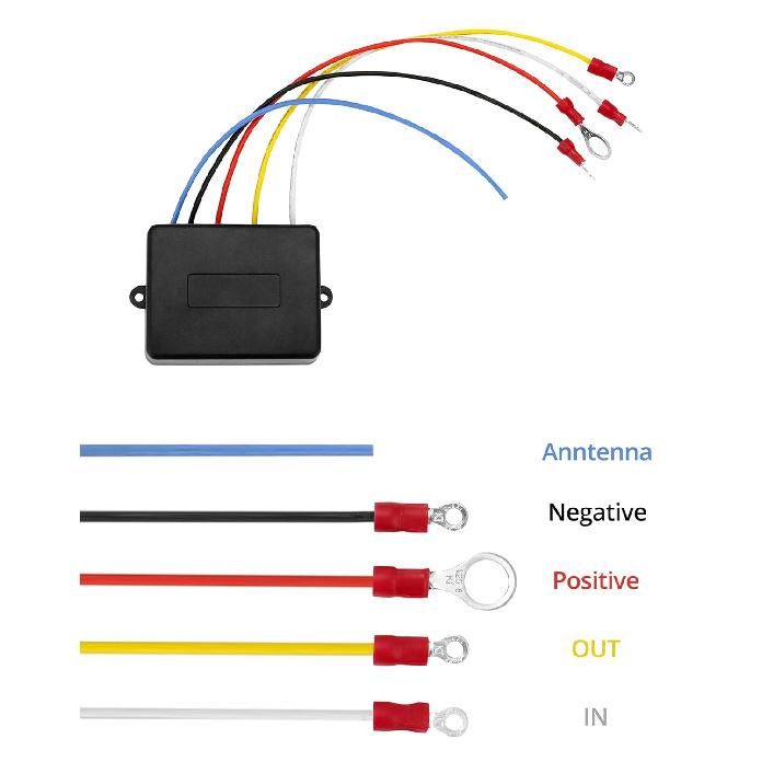 QWORK Wireless Winch Remote Control Kit, 12V 250A Winch Solenoid Relay Contactor + 12V Wireless Winchs Remote, for Truck ATV SUV 63070 62135 74900