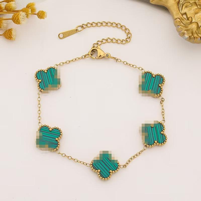 13mm Lucky Four-leaf Clover Bracelet Double-sided Titanium Steel 18k Color Preservation Fashionable and Versatile Jewelry