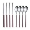 8Pcs Stainelss Steel Cutlery Set Korean Spoons Chopsticks Tableware Set Spoon Chopsticks Dinnerware Set Kitchenware Dinner Set