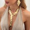 Trendy Sequin Metal Y Shaped Tassel Necklace Luxe Statement  for Women Evening Gown and Celebration Looks