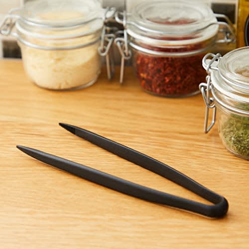 Suncraft Tongs, Small, Glass Fiber Reinforced Nylon, Dishwasher Safe, Black, GF-09B