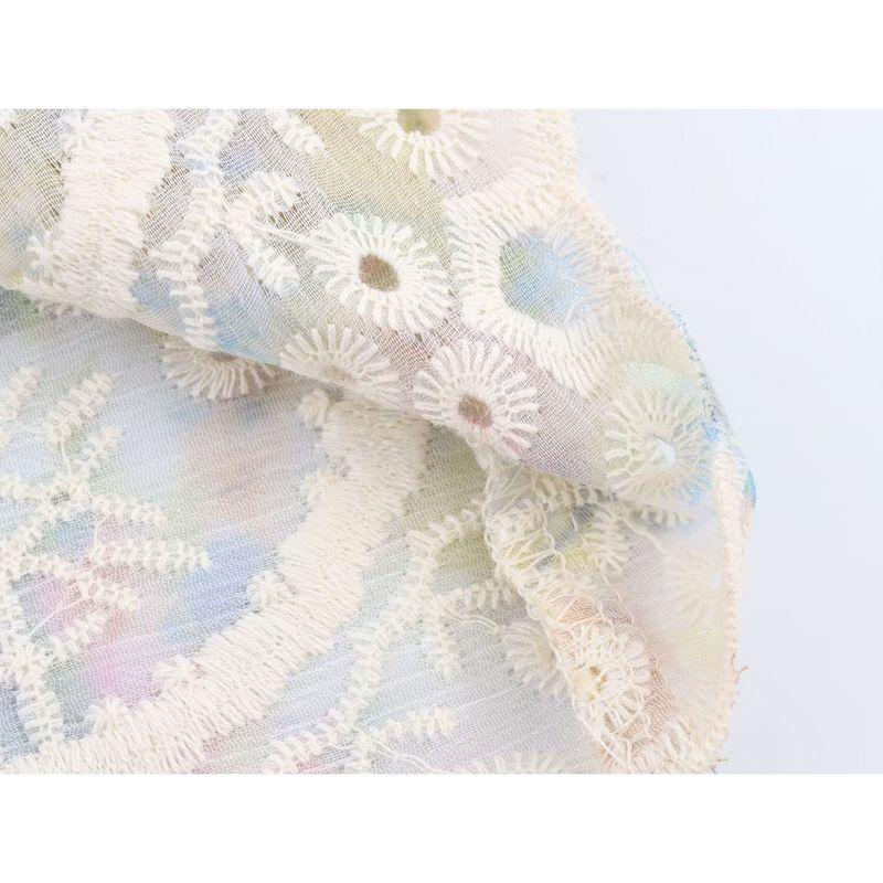 Kaslead New Women clothes Western Style Fashion Simple Lantern Sleeve round Neck Single Breasted Shirts