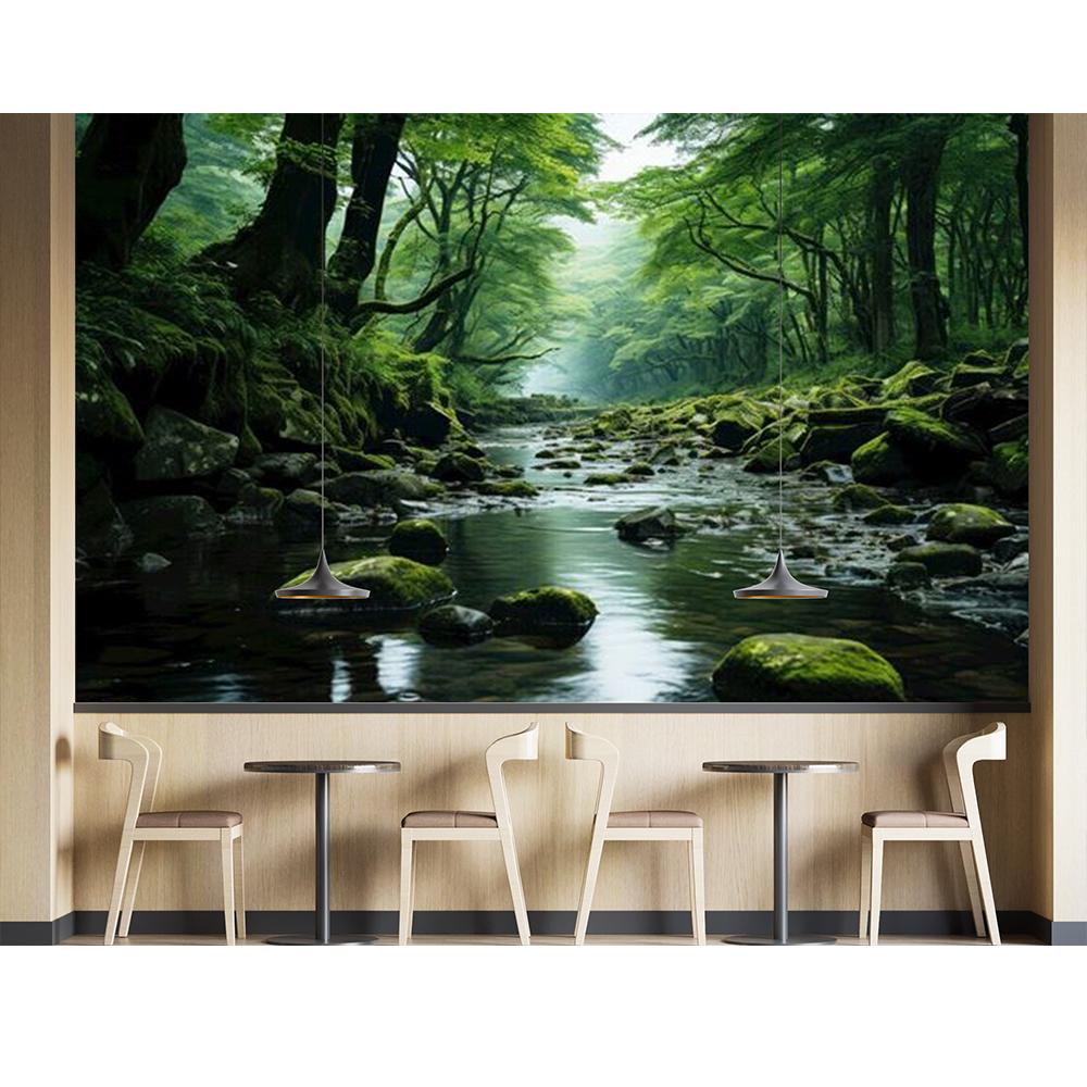Modern Forest Mural Waterfall Wallpaper Large Landscape Nature Wall Mural For Bedroom Living Room Home Decor Mural
