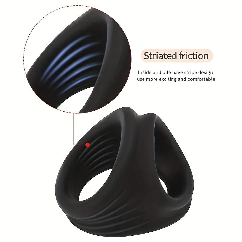 1pc Silicone Anneaux de Pénis Scrotum Stretcher Bondage Retard Éjaculation Cock Ring Cage de Chasteté Sex Toy pour Hommes Pas de Vibration