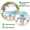 Summer Beach Window Cling Coastal Theme Flowers Bistro Set Static Glass Sticker Reusable PVC Decals for Home Bathroom Kitchen Decor