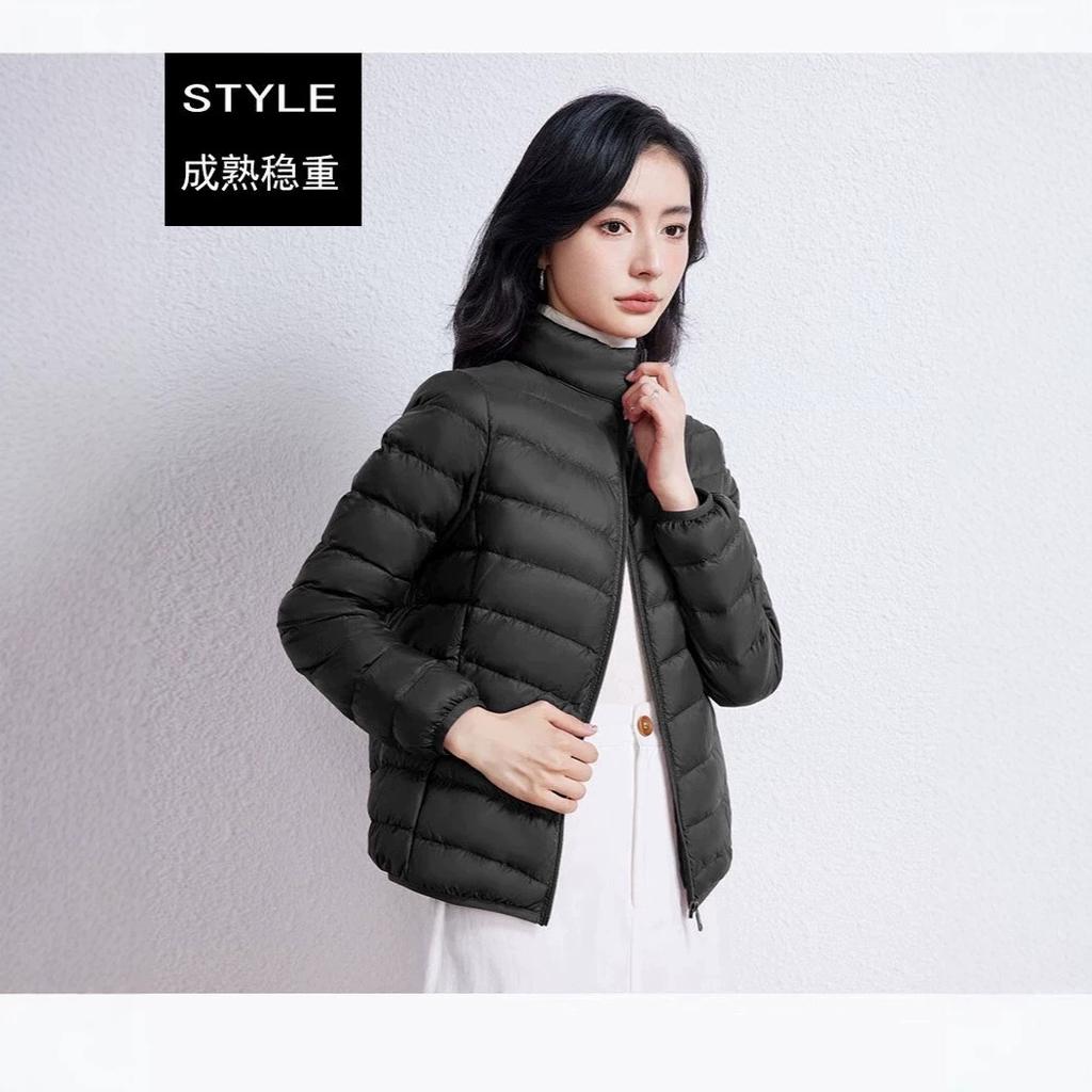 Down Jacket Women's Light and Thin Short Large Size Light Foreign Style White Duck Down Jacket Down Jacket Warm Ribs
