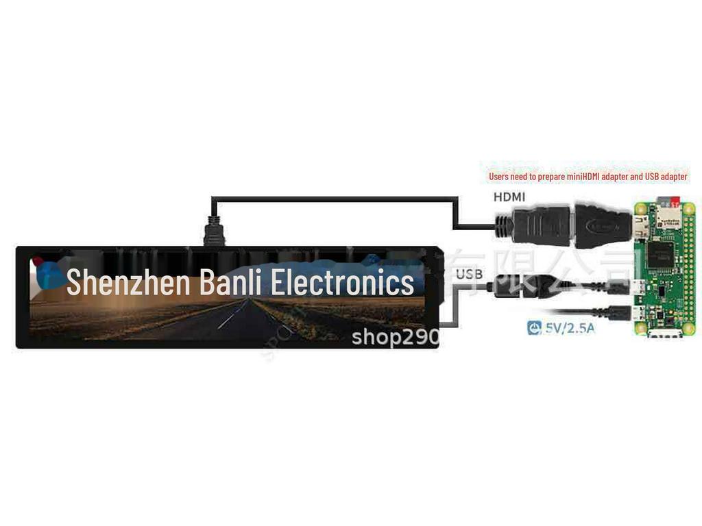 11.9" Raspberry Pi HDMI Capacitive Touchscreen Display, 320×1480 IPS