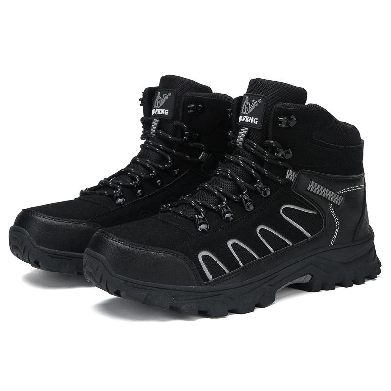 Large Size Hiking Shoes Men's High-top Outdoor Hiking Shoes Snow Boots Men