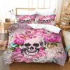 Print Halloween 3d Bedclothes Golden Rose Skull Super Soft Comfortable Luxury Bedding Set Home Textile Duvet Cover Sets 28x228