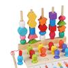 Wooden Beads Sequencing Toy Set Lacing for 2 3 4 5 Year Old Boys Girls fishing and carrots