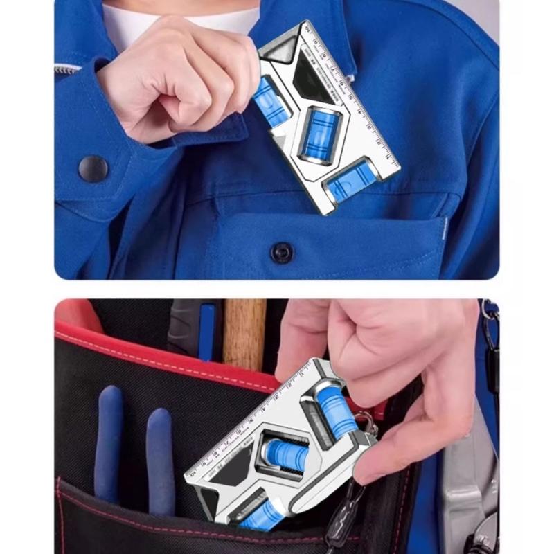 3 In 1 Small Magnetic Level Ruler Horizontal Vertical Measuring Leveling Tool Angle Finder for Household Applications