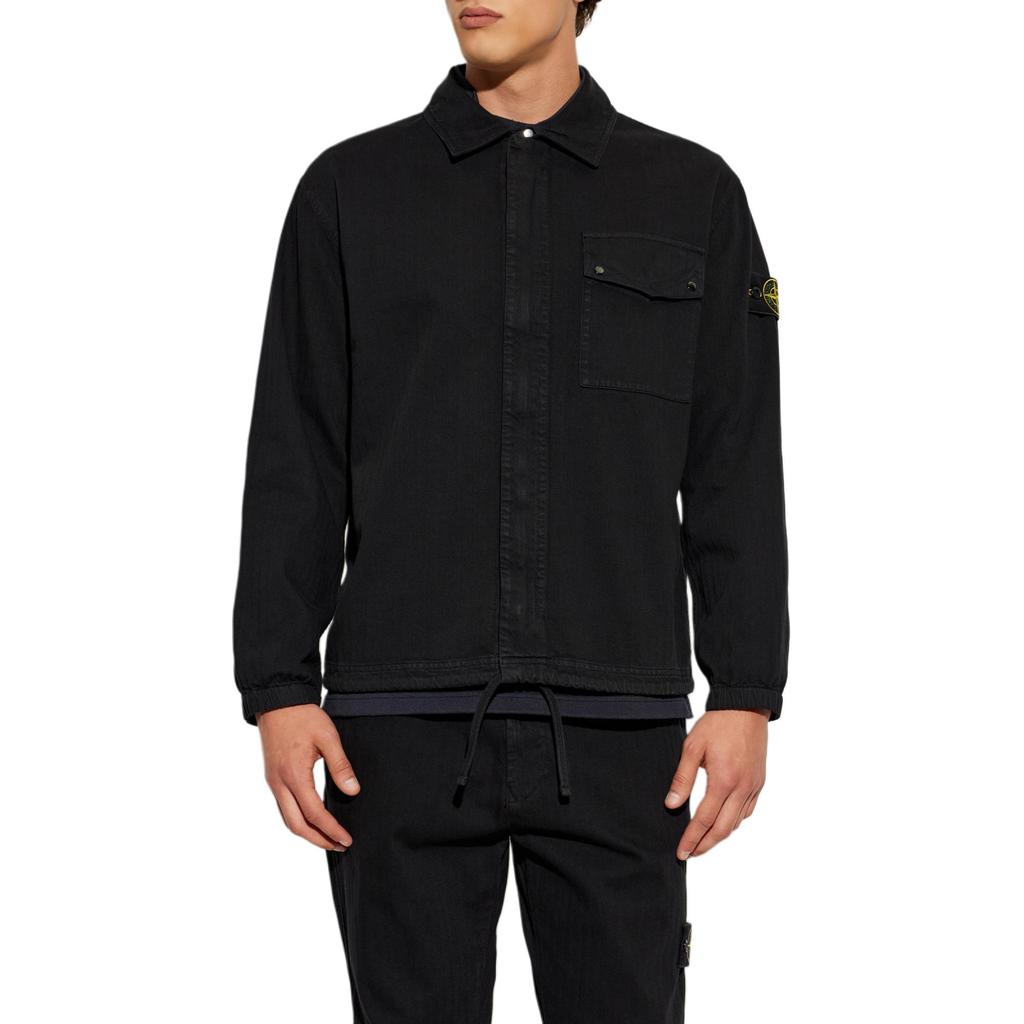 Stone Island Flip Cover Chest Pocket Hidden Button Placket Long Sleeve Jacket Men jackets L2S151200014S0456-V0029