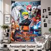 Wall Hanging Tapestry With Custom Name & Text, Naruto Decorative Tapestry For Bedroom