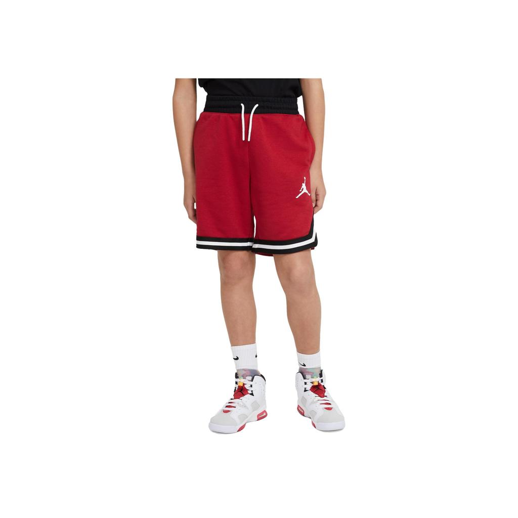 Jordan Color Block Logo Drawstring Kids Shorts Kids Shorts Fitness-Red DJ5654-687