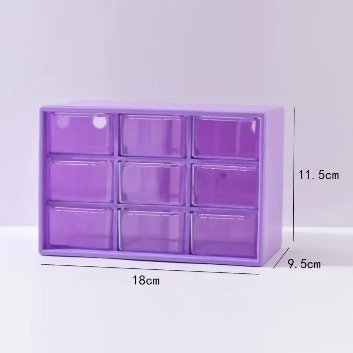 Drawer Storage Box with Adjustable Compartments, Makeup Organizer Small Dividers, Plastic Desktop Cosmetic Container