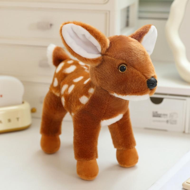 

20cm Cute Stuffed Animal Plush Toy Goat Leopard Cow Deer Soft Toys Girl Boy Xmas Birthday Gift Kawaii Zoo Plushies 20cm