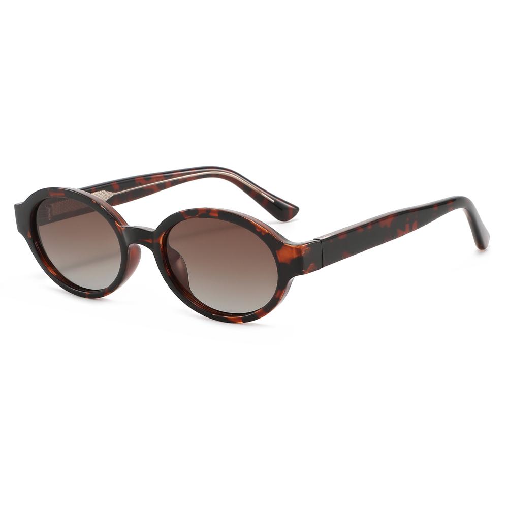 Women's Polarized Small Oval TR Frame Sunglasses Core Insert Temple Multi-color Shades for Driving Travel Street Fashion