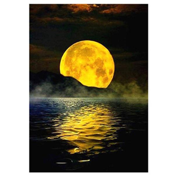 

Желтая Красная Луна на море, холст, живопись, абстрактные современные принты и постеры, настенные художественные картины для гостиной, украшения дома 30x40cm