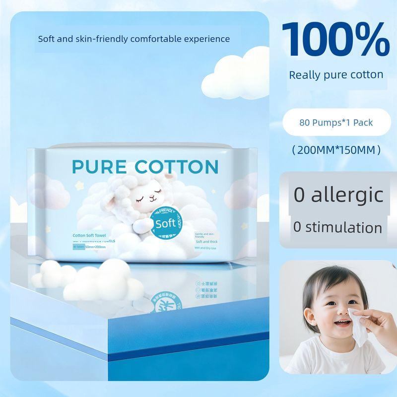 

All-Cotton Soft Towel, Thickened Face Towel, Wall-Mounted Disposable Soft Towel for Mother and Baby, Official Flagship Store Genuine Product 100% Cotton Towel 1 Pack X 80 Pieces (15*20cm)