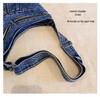 Korean Style Rivet Fashion Denim Shoulder Bag - Trendy Crossbody with Large Capacity for Travel
