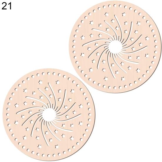 2Pcs Criativo Sem Pintura Leve Bolsa Crochê Bases De Madeira Em Branco Cesta Fundos De Madeira Ferramentas De Costura