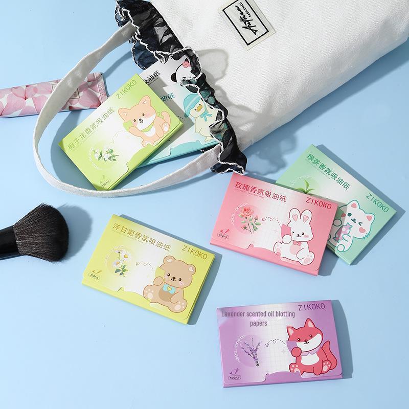 ZIKOKO Portable Oil-Absorbing Facial Papers - 100 Sheets, Fragrance-Free, Removable Box, Oil-Control