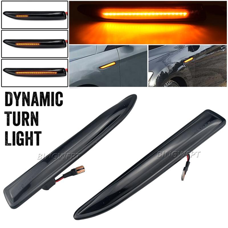 Turn Signal Blinker Lamp Smoked Dynamic LED Side Marker Light Amber For Ford Mondeo Mk4 Hatchback Saloon Estate (BA7) 2007-2015