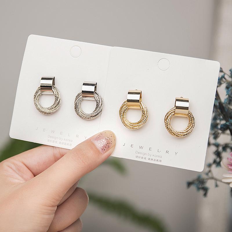 1 Pereche Cercei Cerc Pentru Femei Retro Geometrie Metal Cercei Atârnători