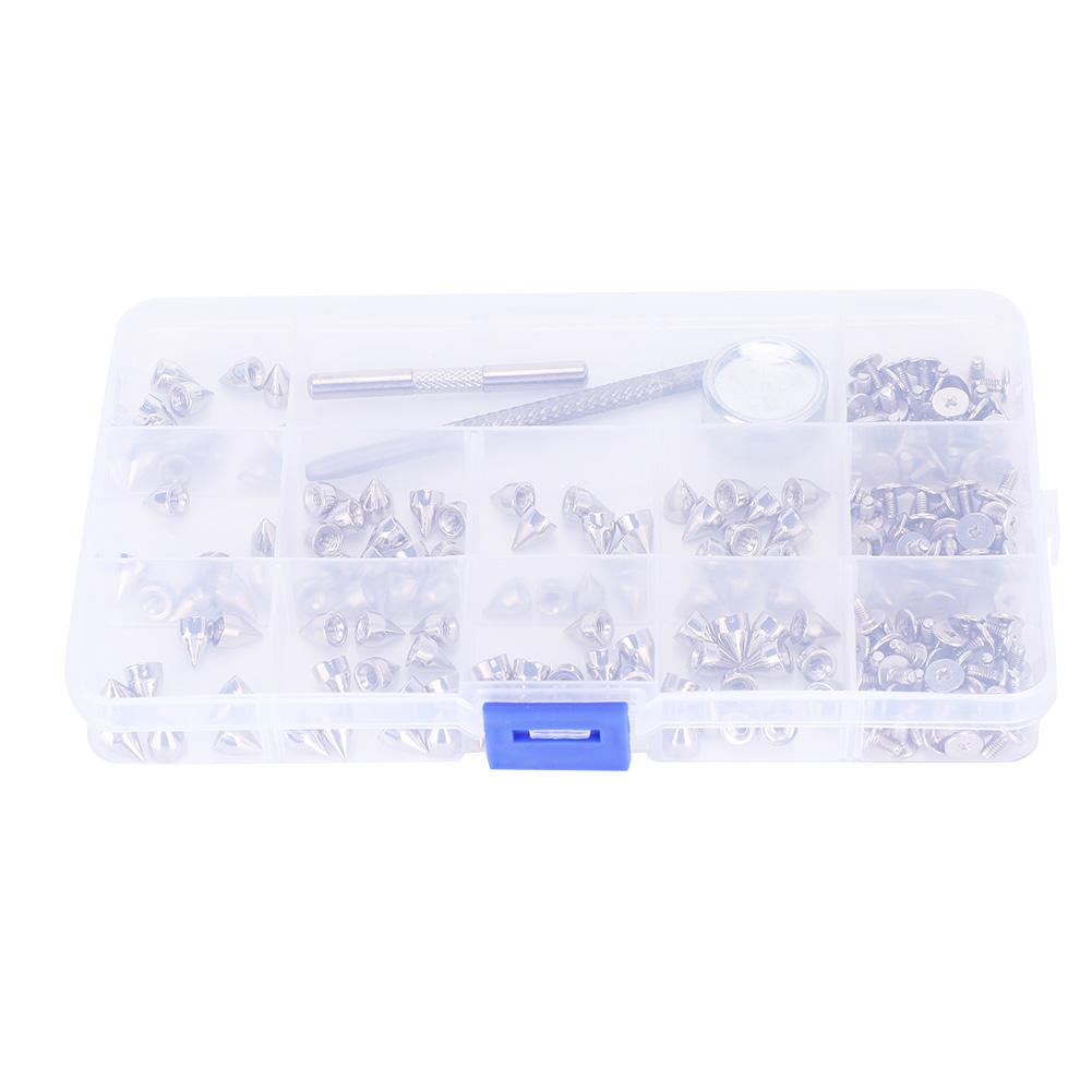 Zinc Alloy Spikes Rivets Screws Kit DIY Decoration 7x9MM for Leather Bracelets Dog Collars Bags