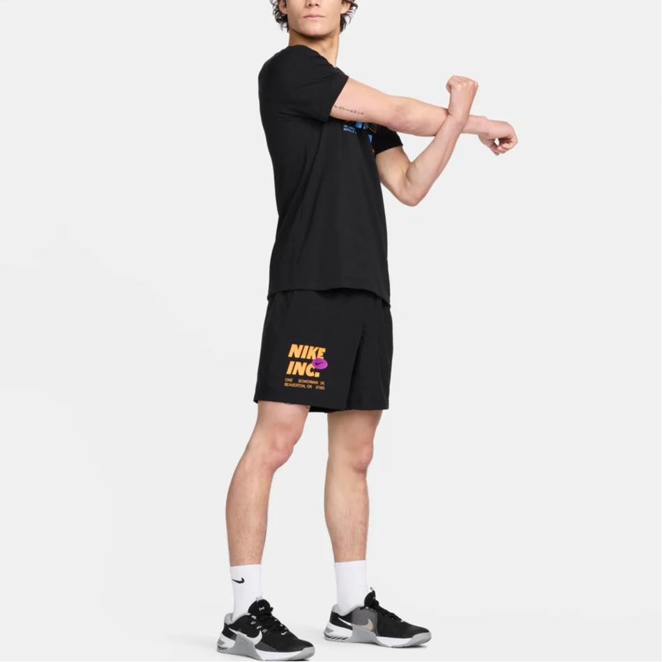 Nike Letter Lace-Up Mid-Waist Loose Casual Shorts Men shorts Black FN3993-010