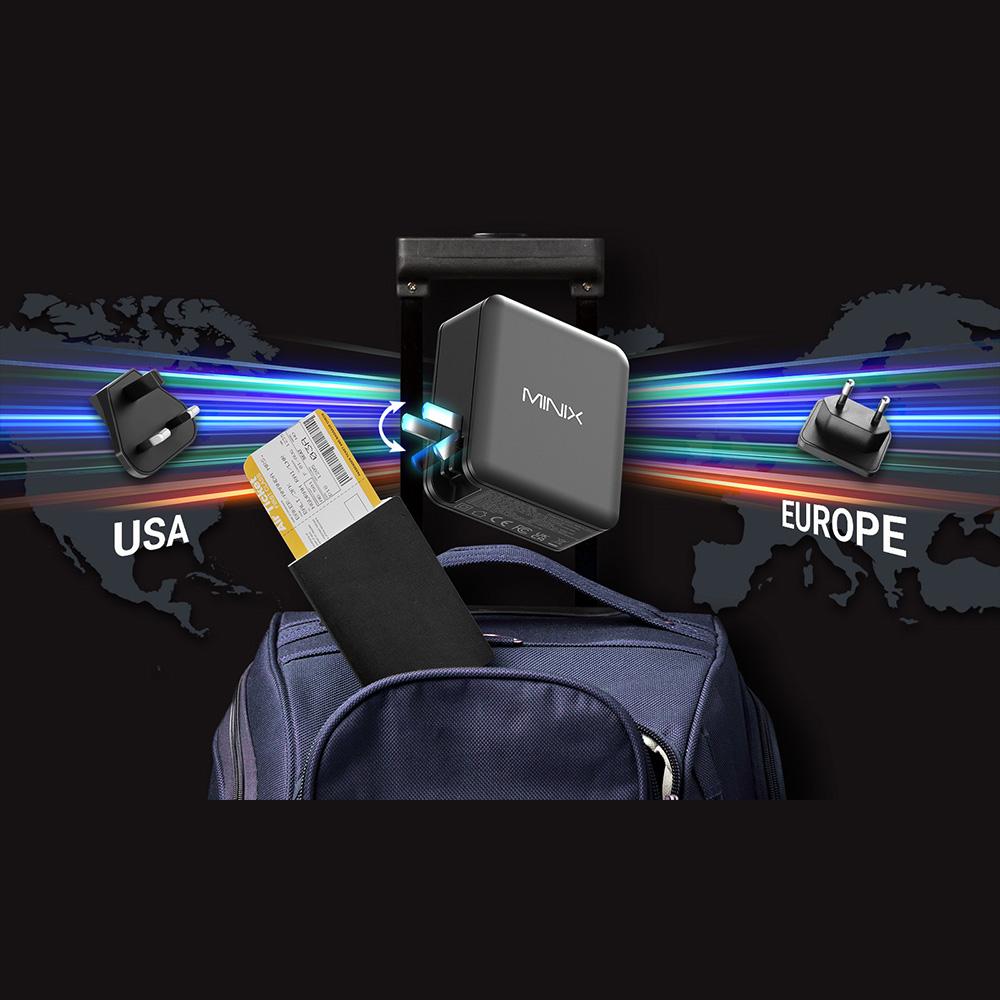 MINIX P165 GaN Wall Charger, 3*USB-C 1*USB-A
