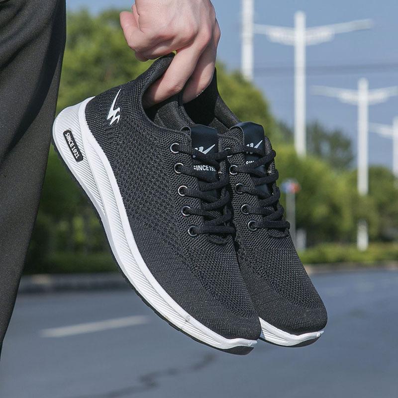 

Обувь Мужская мода Кроссовки Fly-woven Кроссовки с низким верхом на шнуровке Повседневная обувь Для активного отдыха Дышащая спортивная обувь 41 чёрный