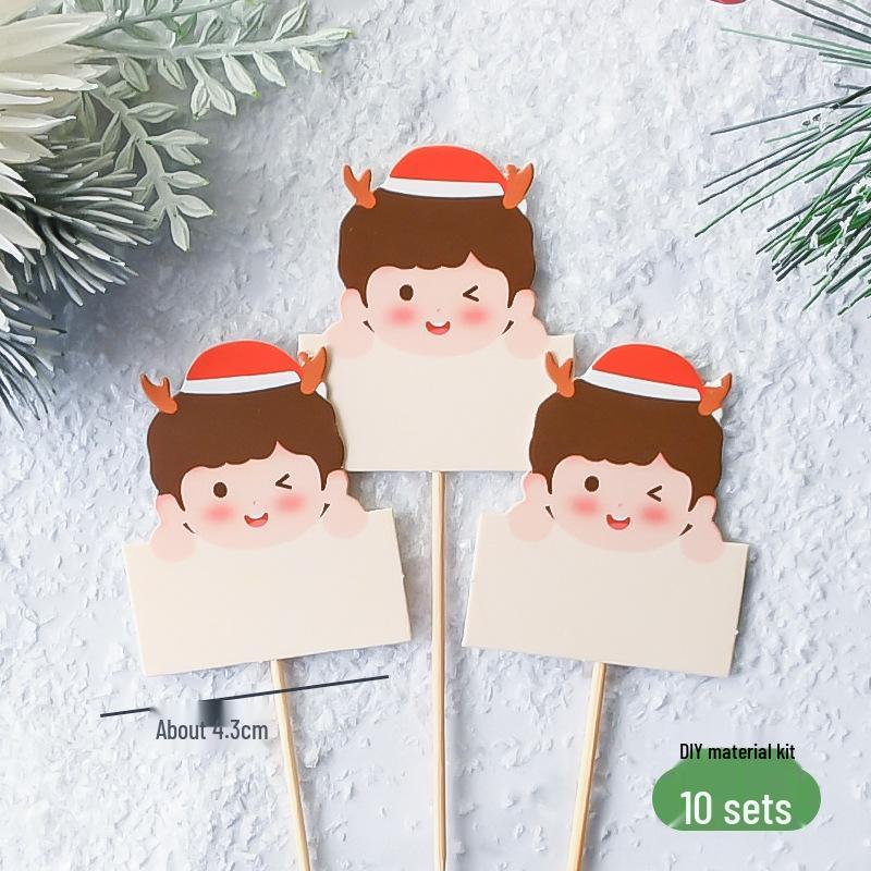 Popular Soft Glue Christmas Cake Ornaments: Santa Claus & Snowman Inserts for Holiday Party Desserts