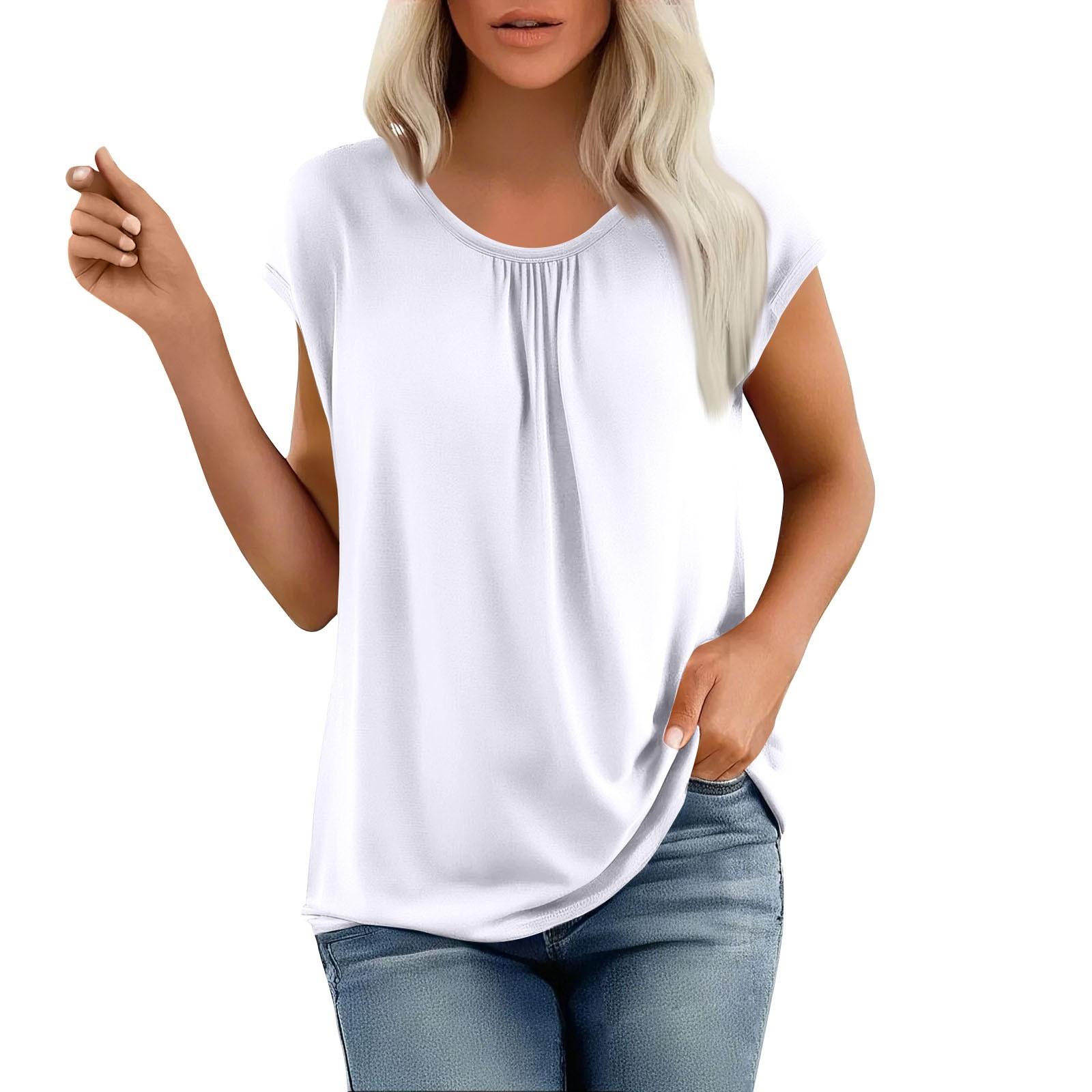 

Женская модная свободная однотонная майка без рукавов с круглым вырезом XXXXXL белый