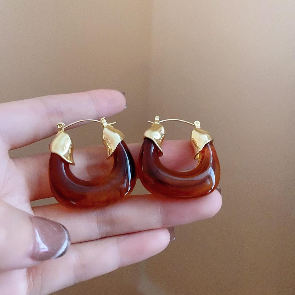 Retro Zircon Round Ear Cuffs - Luxury Court Style Earrings for Women