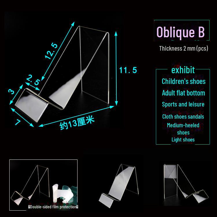 Transparent Acrylic Shoe Display Rack for Adult & Children's Shoes