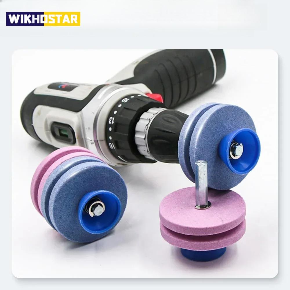 1 Stück Universeller Messerschärfer - Schnellster Rotationsbohrschneider für Rasenmähermesser, Gartengeräte und mehr - Faltenfrei, Eas